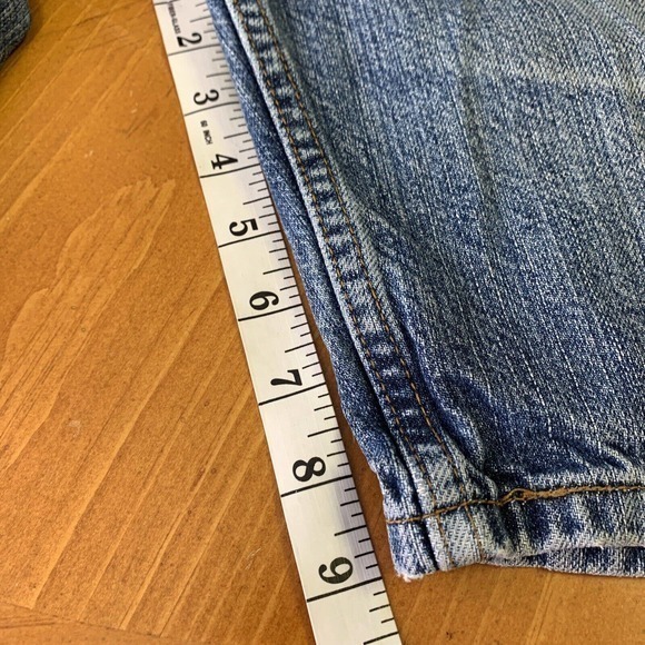 LEVIS 505 Shorts Mens W36 Denim Regular‎ Fit Distressed Cotton Med Wash Blue - Picture 8 of 9